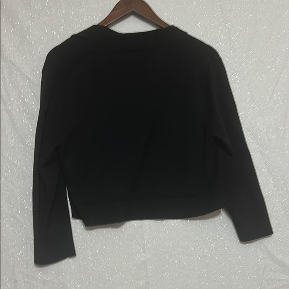 Calvin Klein Black Sweater Blazer with Fitted Silhouette and 3/4 Sleeves - Picture 4 of 4